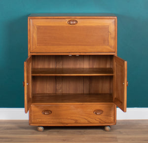 Blonde Ercol Model 469 Light Elm Windsor Bureau Desk