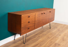 Load image into Gallery viewer, Long Retro Teak 1960s Avalon Mid Century Sideboard On Hairpin Legs