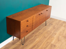 Load image into Gallery viewer, Long Retro Teak 1960s Avalon Mid Century Sideboard On Hairpin Legs