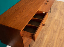 Load image into Gallery viewer, Long Retro Teak 1960s Avalon Mid Century Sideboard On Hairpin Legs