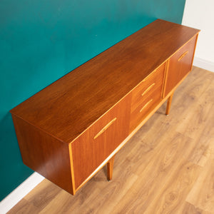 Retro Teak 1960s Long Mid Century Sideboard With Sliding Doors