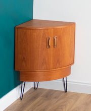 Load image into Gallery viewer, Retro Teak 1960s G Plan Fresco Corner Unit Bar Drinks Cabinet On Hairpin Legs