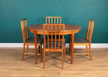 Load image into Gallery viewer, Retro Teak 1960s Round Mcintosh Dining Table &amp; 4 High Back Chairs