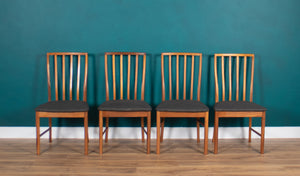 Retro Teak 1960s Round Mcintosh Dining Table & 4 High Back Chairs