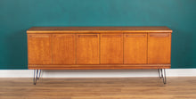 Load image into Gallery viewer, Retro Teak 1960s Long Meredew Sideboard On Hairpin Legs