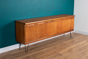 Retro Teak 1960s Long Meredew Sideboard On Hairpin Legs