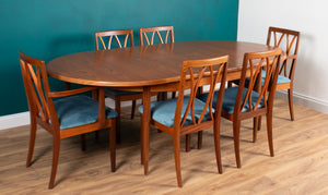 Retro Teak GPlan 1960s Fresco Dining Table & 6 Six Chairs By Victor Wilkins