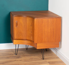 Load image into Gallery viewer, Retro Teak 1960s G Plan Fresco Corner Unit Bar Drinks Cabinet On Hairpin Legs