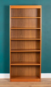 Retro Teak 1960s Danish Tall Bookcase Mid Century