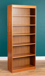 Retro Teak 1960s Danish Tall Bookcase Mid Century