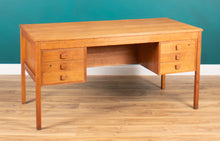 Load image into Gallery viewer, Retro Oak 1960s Danish Mid Century Desk Two Sided Partners By Domino Møbler