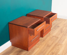 Load image into Gallery viewer, Pair Of Retro Teak 1960s G Plan Fresco Bedside Cabinets By Victor Wilkins