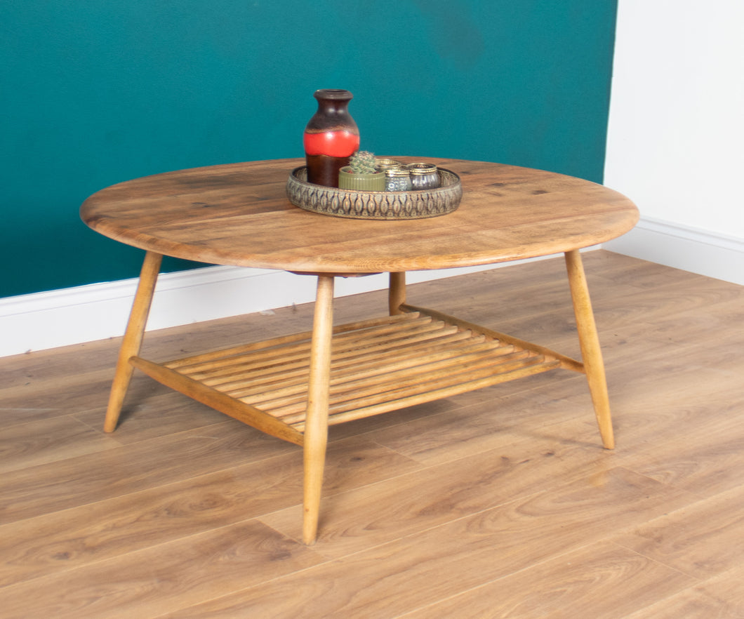 Retro Vintage Solid Elm Ercol Model 454 Supper Table, Coffee Table