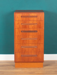 Retro Teak 1960s Tall G Plan Fresco Chest Of Drawers By Victor Wilkins