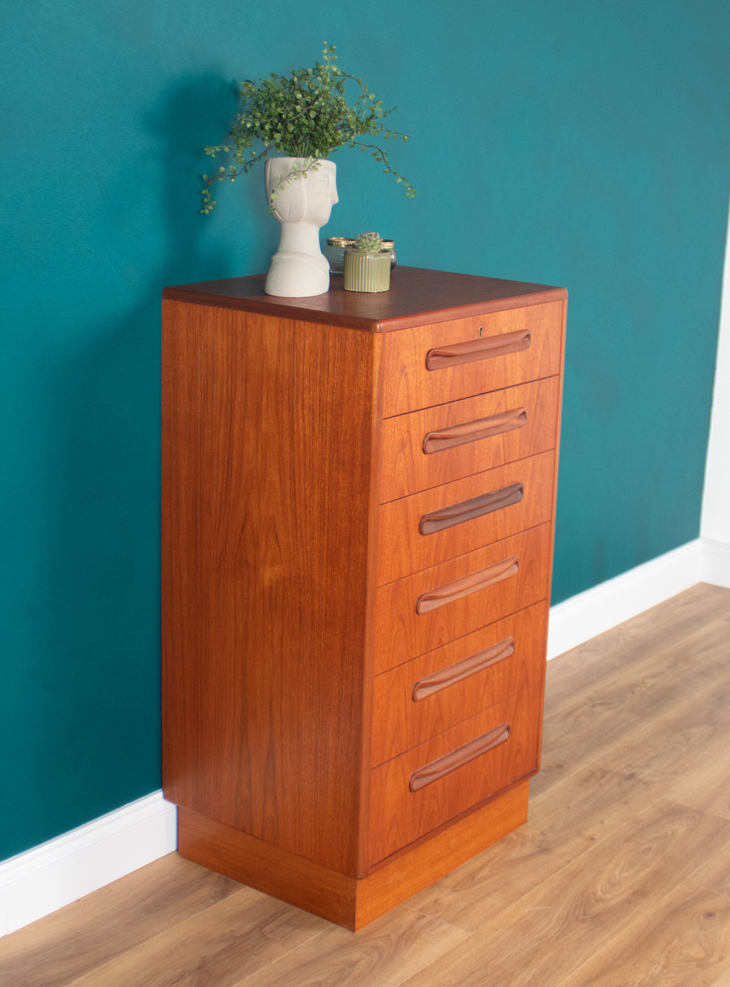 Retro Teak 1960s Tall G Plan Fresco Chest Of Drawers By Victor Wilkins