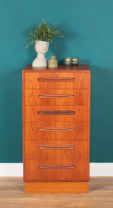 Retro Teak 1960s Tall G Plan Fresco Chest Of Drawers By Victor Wilkins