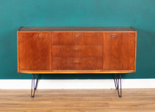 Load image into Gallery viewer, Retro Teak 1960s Sideboard On Hairpin Legs