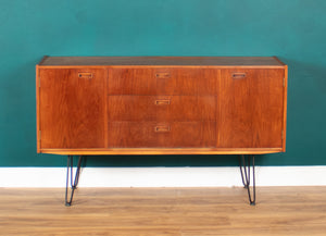 Retro Teak 1960s Sideboard On Hairpin Legs