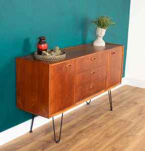 Retro Teak 1960s Sideboard On Hairpin Legs