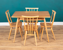 Load image into Gallery viewer, Retro Ercol Elm Blonde Model 395 Breakfast Table &amp; Four Ercol Kitchen Chairs