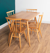 Load image into Gallery viewer, Retro Ercol Elm Blonde Model 395 Breakfast Table &amp; Four Ercol Kitchen Chairs