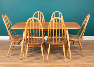 Retro Ercol Planktop Dining Table & Six Windsor Chairs