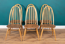 Load image into Gallery viewer, Retro Ercol Planktop Dining Table &amp; Six Windsor Chairs