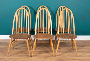 Retro Ercol Planktop Dining Table & Six Windsor Chairs