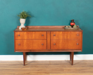 Retro Teak 1960s Homeworthy Chest Of Drawers TV Cabinet Sideboard