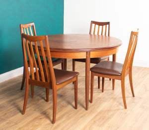 Retro Teak GPlan 1960s Fresco Dining Table & 4 Four Chairs By Victor Wilkins