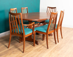 Retro Teak 1960s Mid Century Dining Table & 6 Chairs By G Plan Victor Wilkins