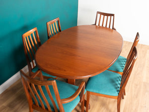 Retro Teak 1960s Mid Century Dining Table & 6 Chairs By G Plan Victor Wilkins