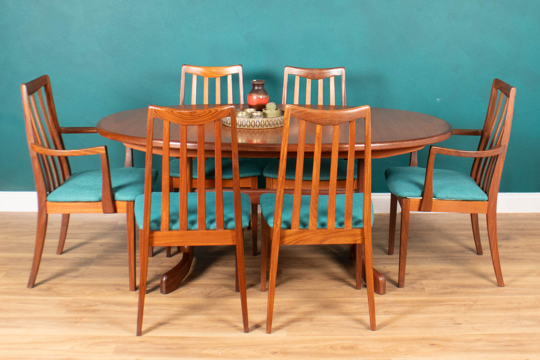 Retro Teak 1960s Mid Century Dining Table & 6 Chairs By G Plan Victor Wilkins