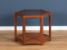 Load image into Gallery viewer, Retro Teak 1960s Hexagonal Danish Mid Century Teak &amp; Glass Coffee Table