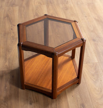 Load image into Gallery viewer, Retro Teak 1960s Hexagonal Danish Mid Century Teak &amp; Glass Coffee Table