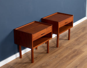 Retro Teak 1960s Danish Pair Of Bedside Cabinets By Hans J Wegner for Ry Mobiler