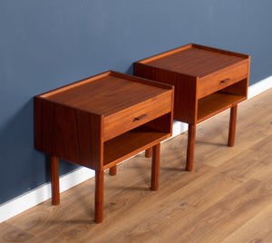 Retro Teak 1960s Danish Pair Of Bedside Cabinets By Hans J Wegner for Ry Mobiler