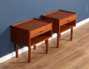 Retro Teak 1960s Danish Pair Of Bedside Cabinets By Hans J Wegner for Ry Mobiler