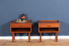 Load image into Gallery viewer, Retro Teak 1960s Danish Pair Of Bedside Cabinets By Hans J Wegner for Ry Mobiler