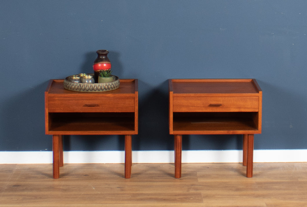 Retro Teak 1960s Danish Pair Of Bedside Cabinets By Hans J Wegner for Ry Mobiler