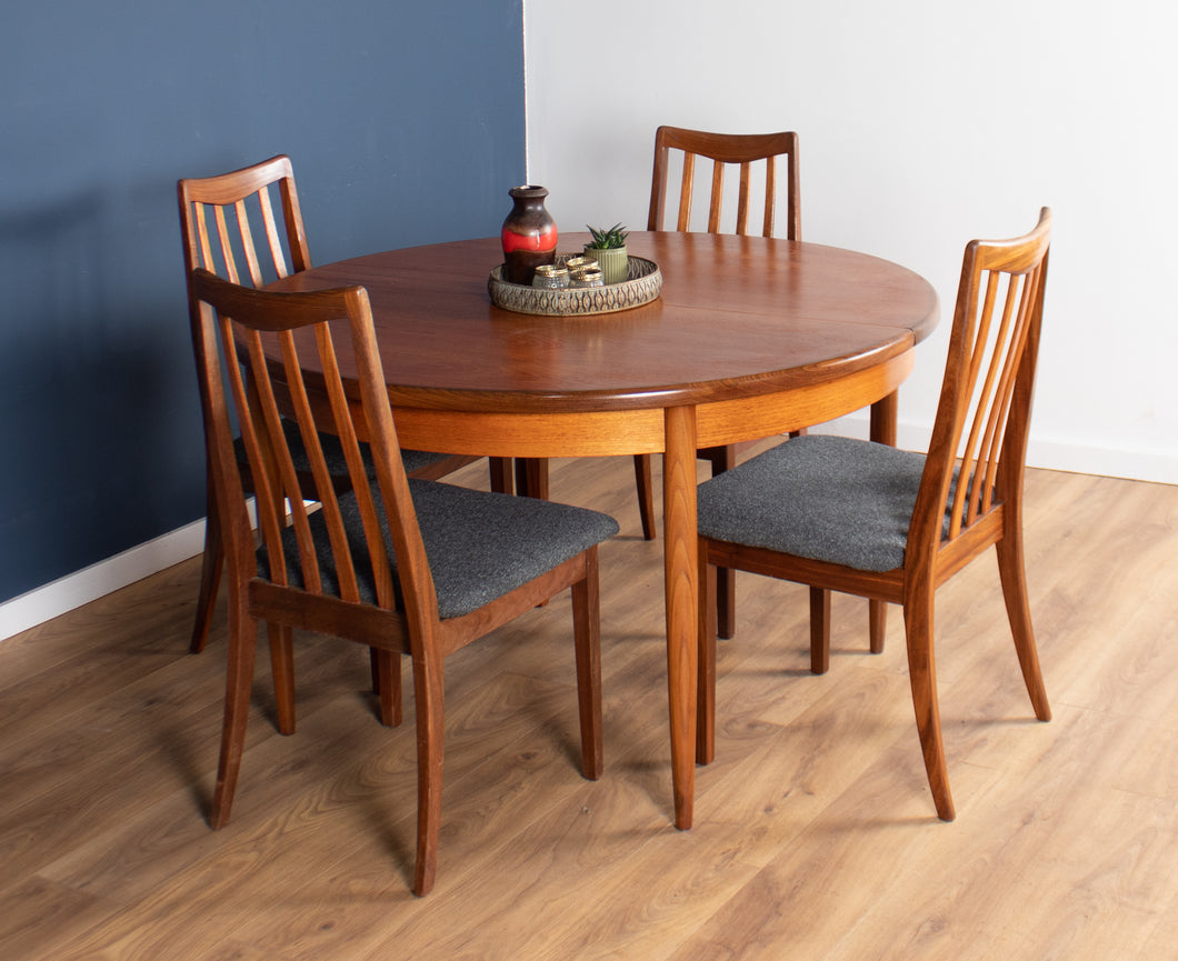 Retro Teak GPlan 1960s Fresco Dining Table & 4 Four Chairs By Victor Wilkins