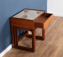 Load image into Gallery viewer, Retro Teak 1960s G Plan Square Leg Quadrille Nest Of Tables Lamp Table With Drawer