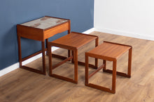 Load image into Gallery viewer, Retro Teak 1960s G Plan Square Leg Quadrille Nest Of Tables Lamp Table With Drawer