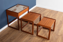 Load image into Gallery viewer, Retro Teak 1960s G Plan Square Leg Quadrille Nest Of Tables Lamp Table With Drawer