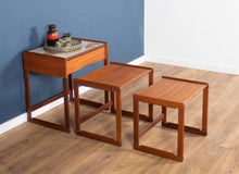 Load image into Gallery viewer, Retro Teak 1960s G Plan Square Leg Quadrille Nest Of Tables Lamp Table With Drawer