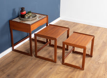 Load image into Gallery viewer, Retro Teak 1960s G Plan Square Leg Quadrille Nest Of Tables Lamp Table With Drawer