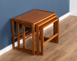 Danish Retro Teak 1960s Set Of 3 Nesting Coffee Tables