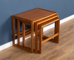 Danish Retro Teak 1960s Set Of 3 Nesting Coffee Tables