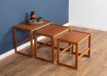 Load image into Gallery viewer, Danish Retro Teak 1960s Set Of 3 Nesting Coffee Tables