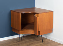 Load image into Gallery viewer, Retro Teak 1960s G Plan Fresco Corner Unit Bar Drinks Cabinet On Hairpin Legs